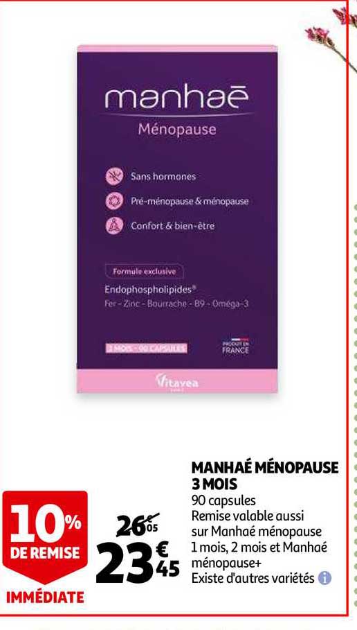 manhaé ménopause 3 mois