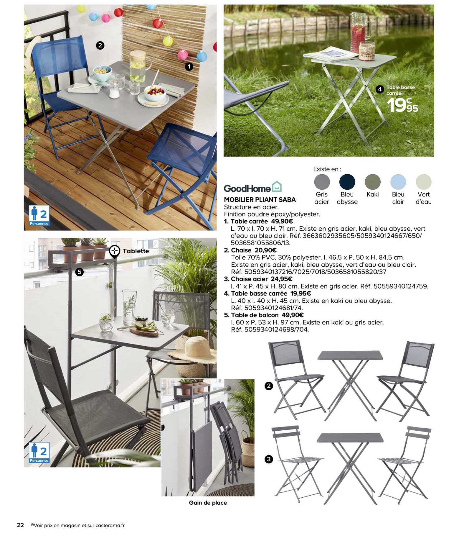 Mobilier Pliant Saba Goodhome