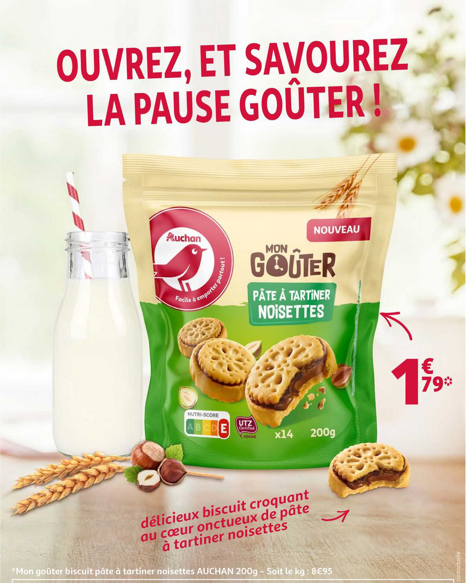mon goûter pâte à tartiner noisettes auchan