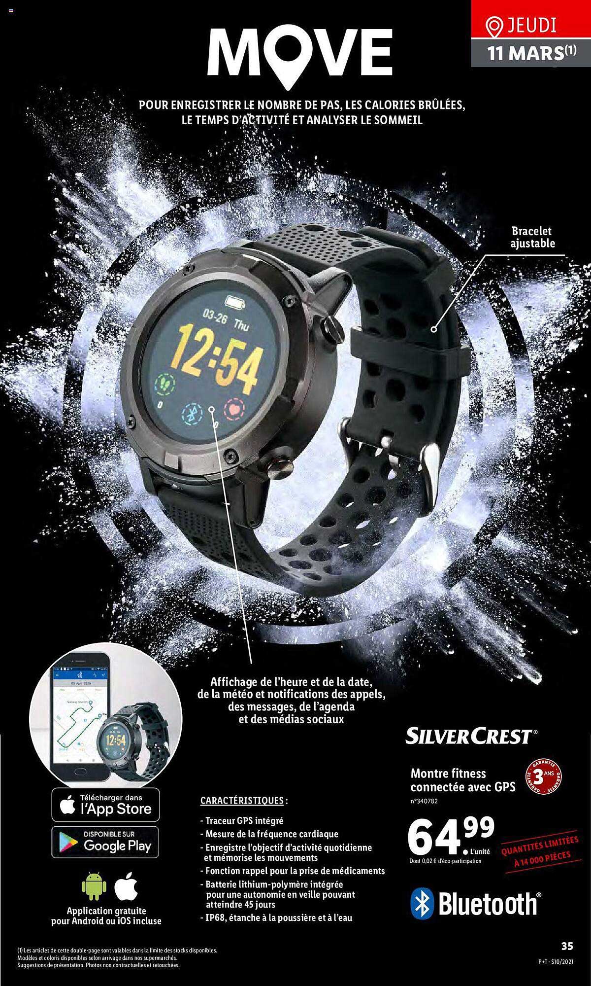Montre Fitness Connectée Avec Gps Silver Crest