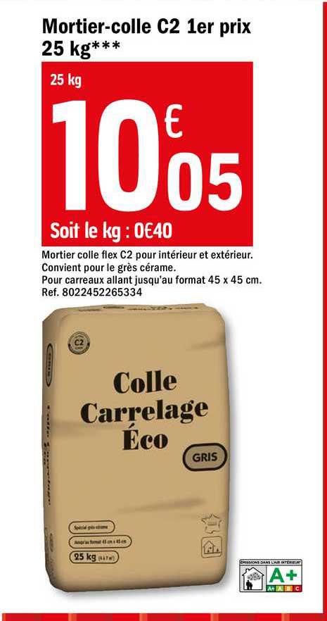 mortier-colle c2 1er prix 25 kg