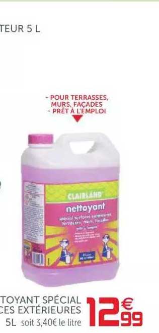 nettoyant spécial surfaces extérieures clairland