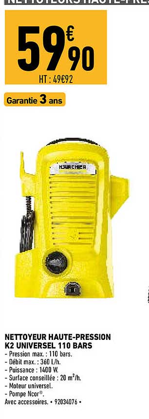 nettoyeur haute-pression k2 universel 110 bars