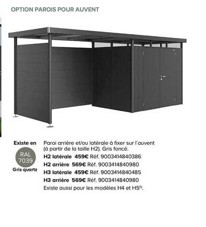 option parois pour auvent