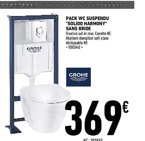 pack wc suspendu "solido harmony" sans bride