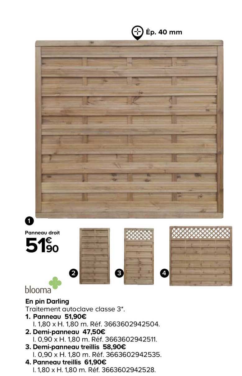 Panneau Droit En Pin Darling Blooma