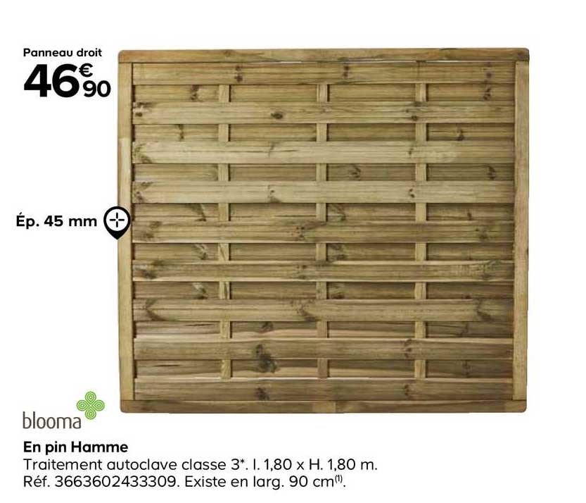 Panneau Droit En Pin Hamme Blooma