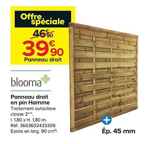 panneau droit en pin hamme blooma