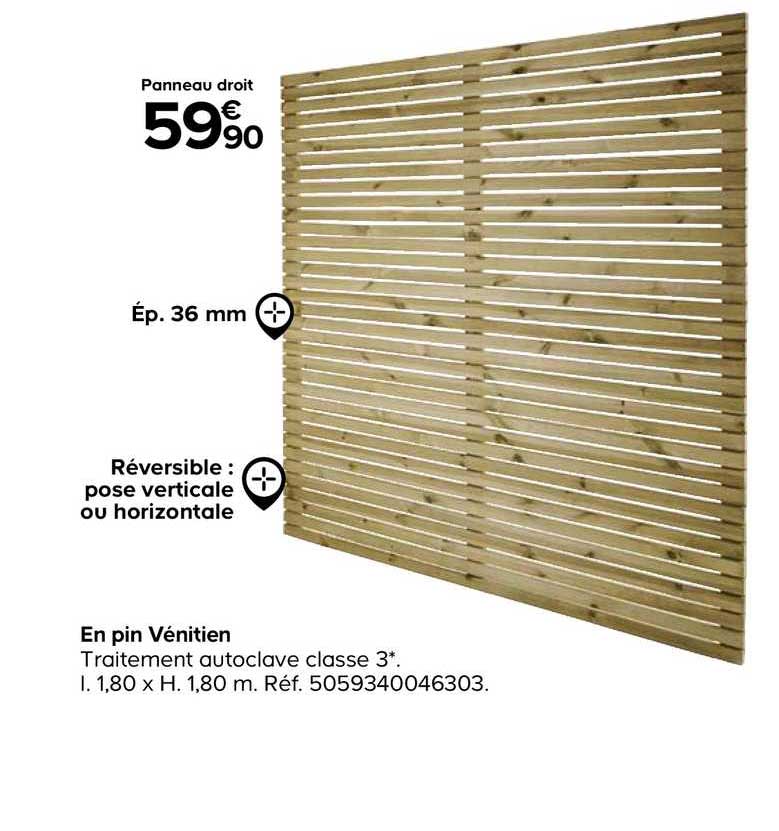 panneau droit en pin vénitien