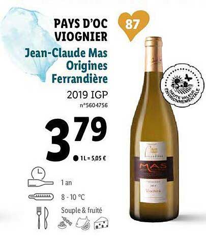pays d'oc viognier jean-claude mas origines ferrandière