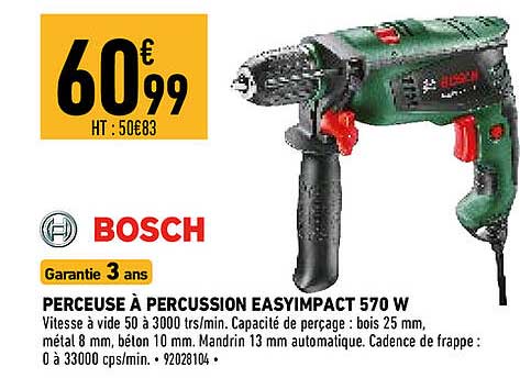 Perceuse à Percussion Easyimpact 570 W Bosch