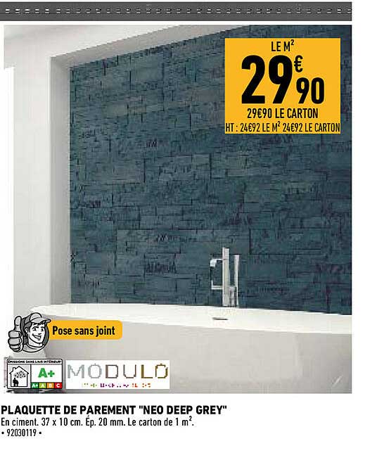 plaquette de parement "neo deep grey"