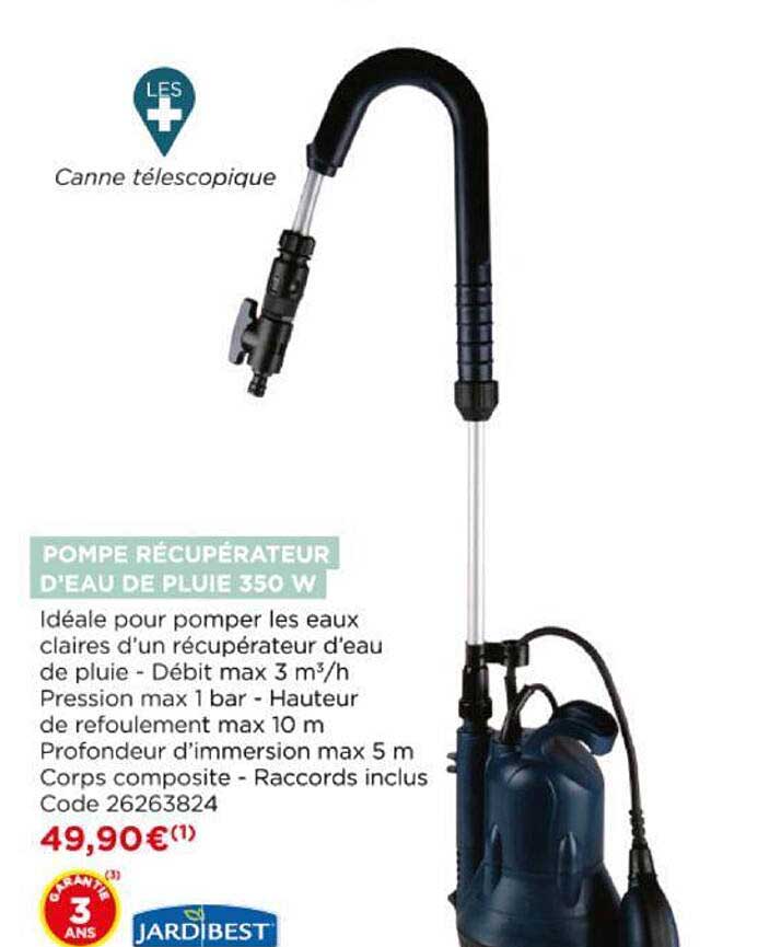 Pompe Récupérateur D'eau De Pluie 350 W Jardibest