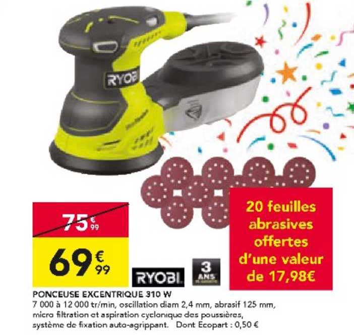 ponceuse excentrique 310 w ryobi