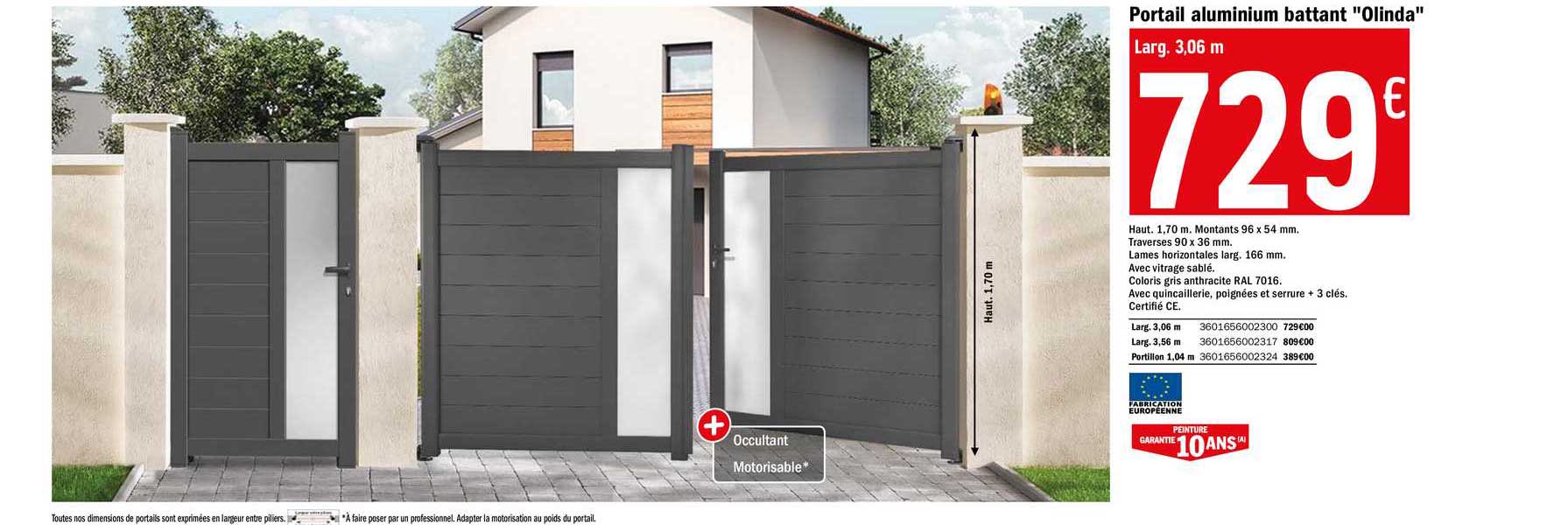 Portail Aluminium Battant "olinda"