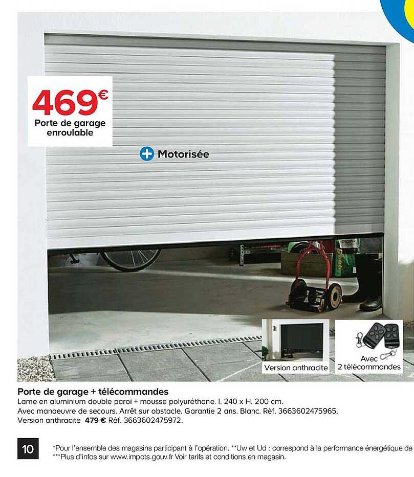 porte de garage enroulable porte de garage + télécommandes