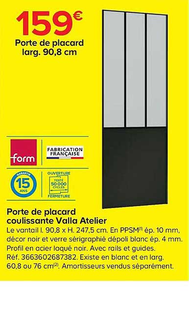 porte de placard coulissante valla atelier form