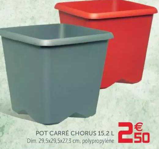 pot carré chorus 15,2 l