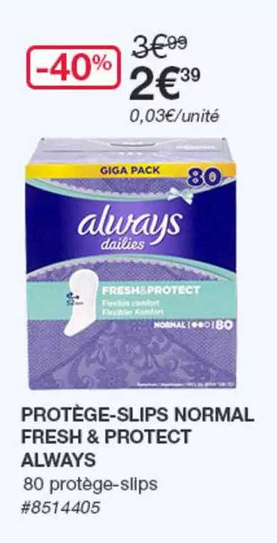 protège-slips normal fresh & protect always