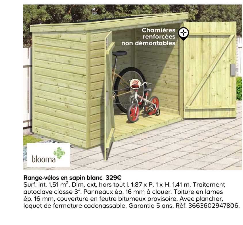 Range-vélos En Sapin Blanc Blooma