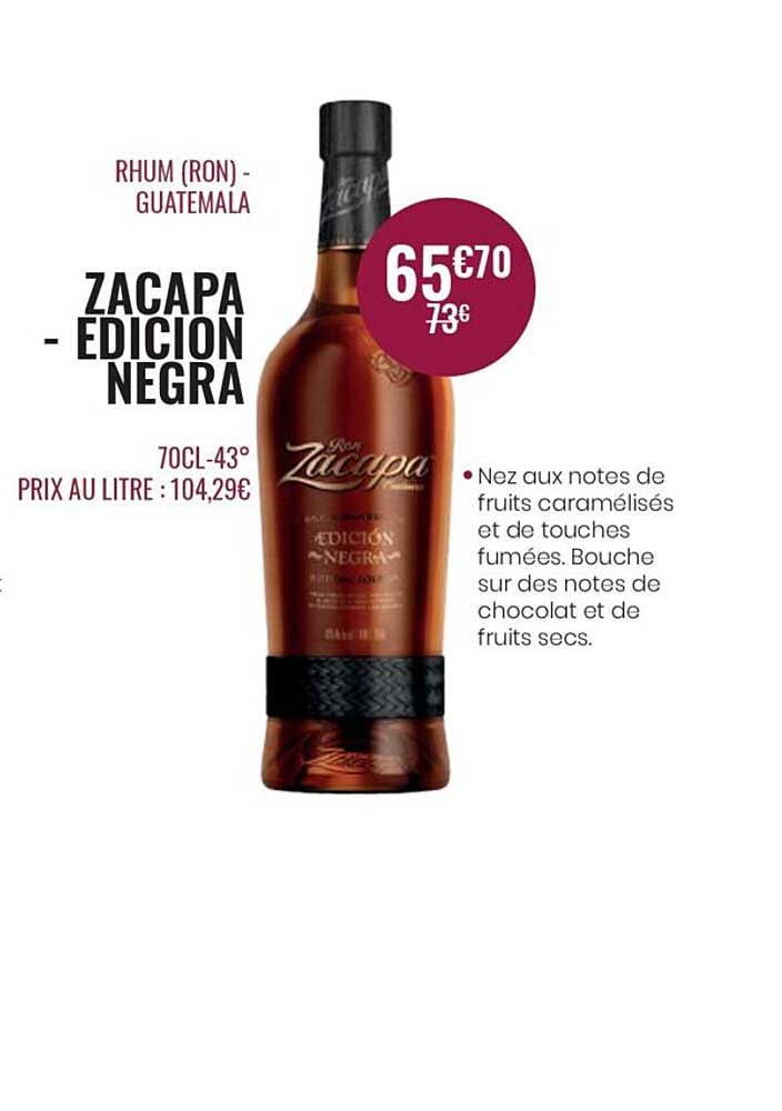 rhum (ron) - guatemala zacapa -edicion negra