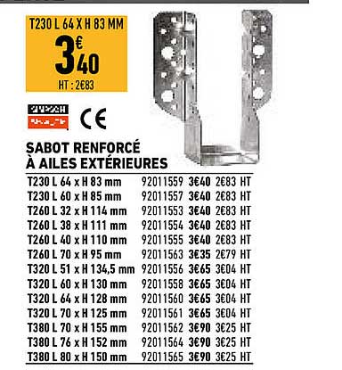sabot renforcé à ailes extérieures