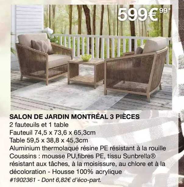 Salon De Jardin Montréal 3 Pièces