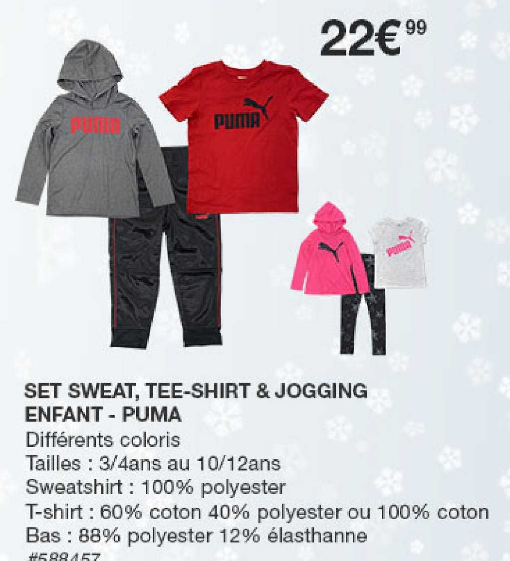 set sweat, tee-shirt & jogging enfant - puma