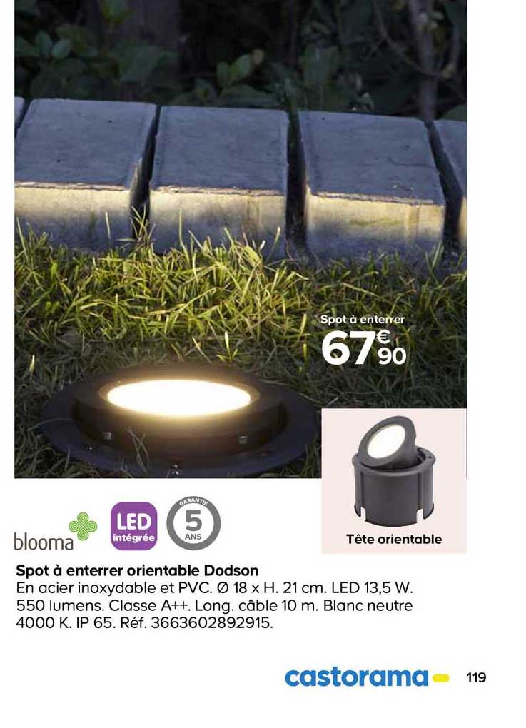 spot à enterrer orientable dodson blooma