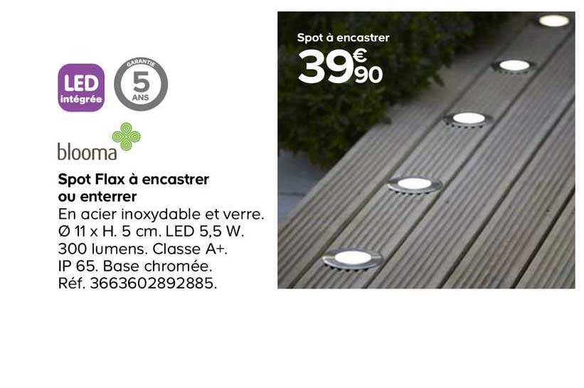 spot flax à encastrer ou enterrer blooma