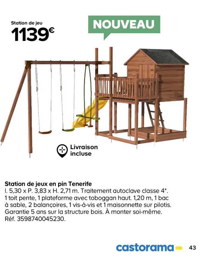 station de jeux en pin tenerife