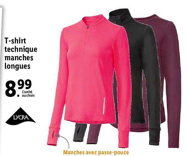 t-shirt technique manches longues lycra
