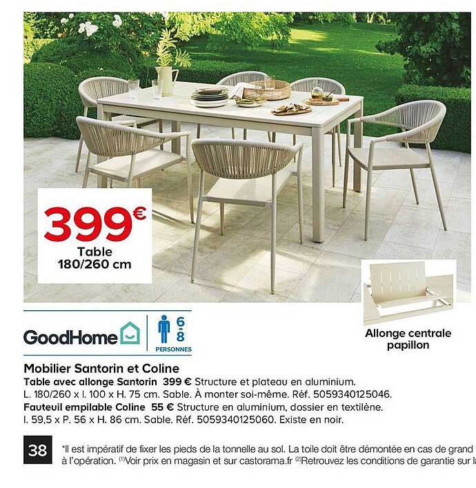 table 180 260 cm mobilier santorin et coline goodhome