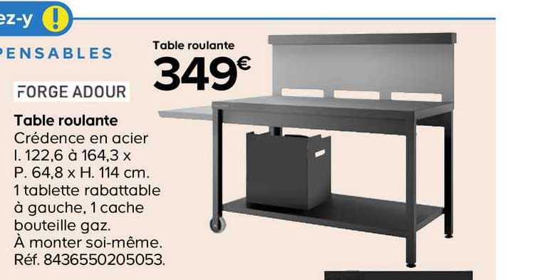 table roulante forge adour