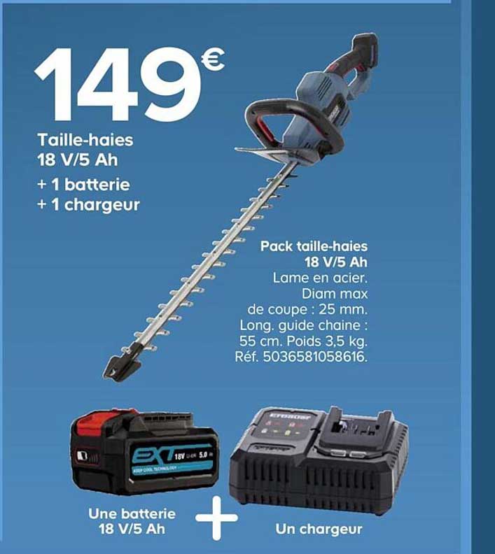 taille-haies 18 v-5 ah