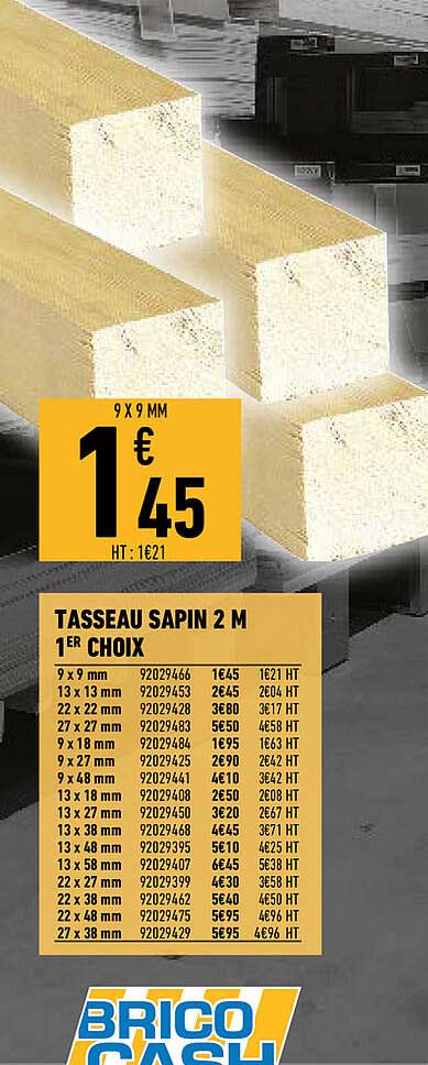 tasseau sapin 2m 1er choix