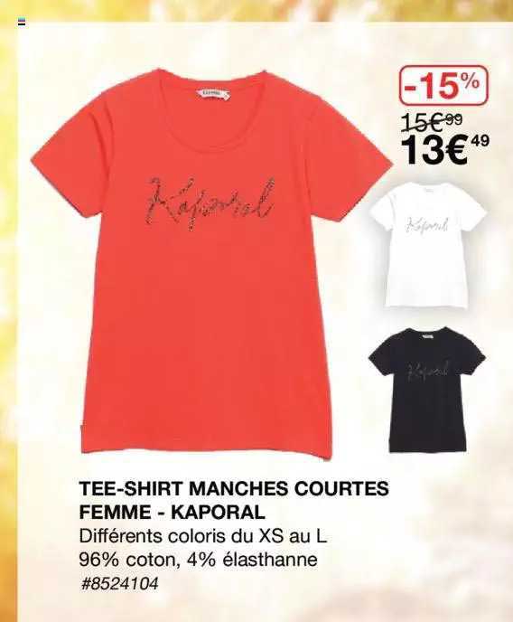 tee-shirt manches courtes femme - kaporal
