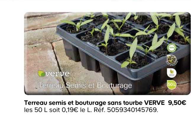 terreau semis et bouturage sans tourbe verve