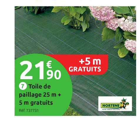 toile de paillage 25 cm + 5 m gratuits nortene