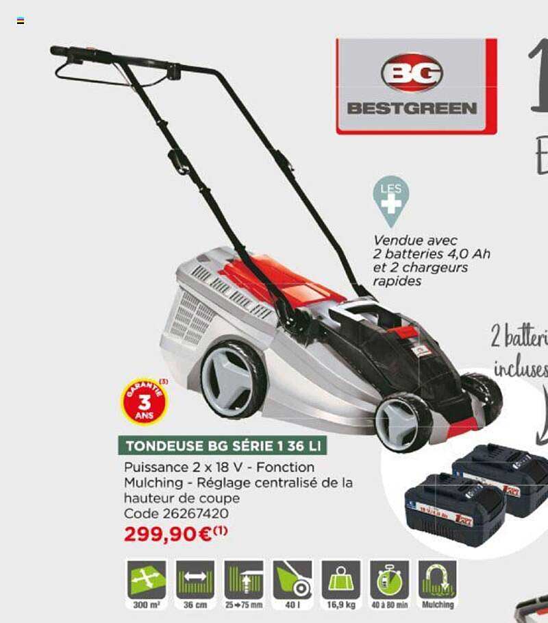 tondeuse bg série 1 36li bestgreen