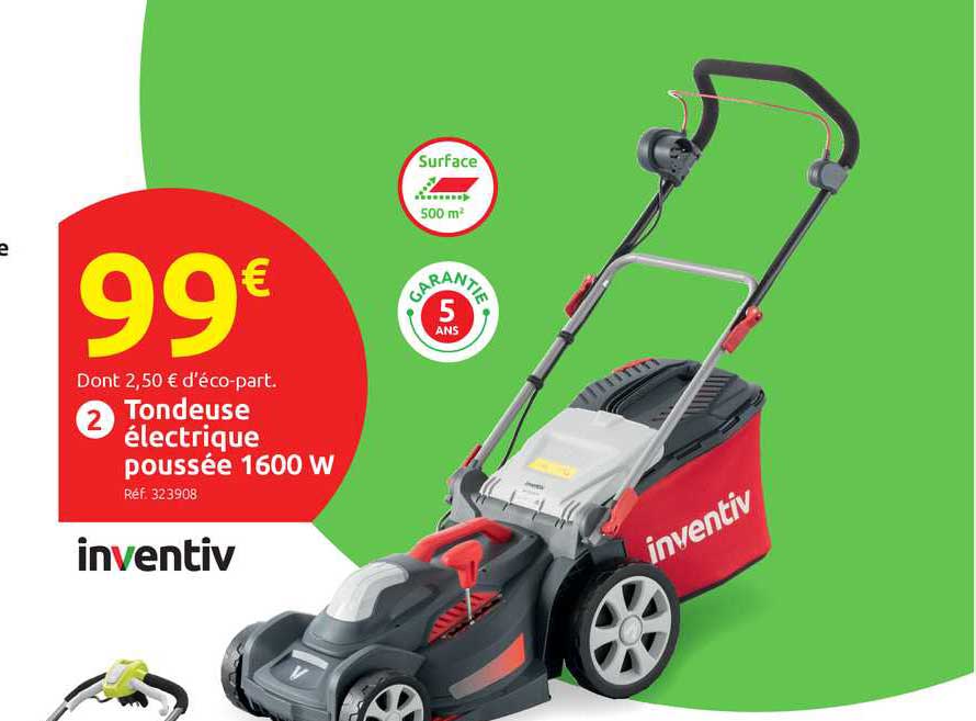 tondeuse électrique poussée 1600 w inventiv