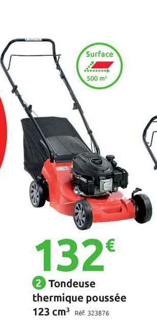 tondeuse thermique poussée 123 cm3