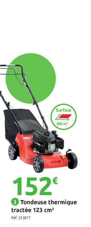 tondeuse thermique tractée 123 cm3