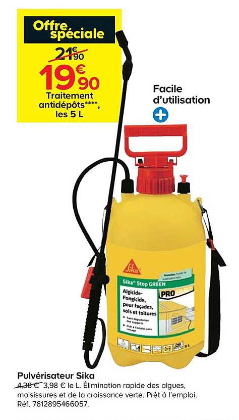 traitement antidépôts 5 l pulvérisateur sika