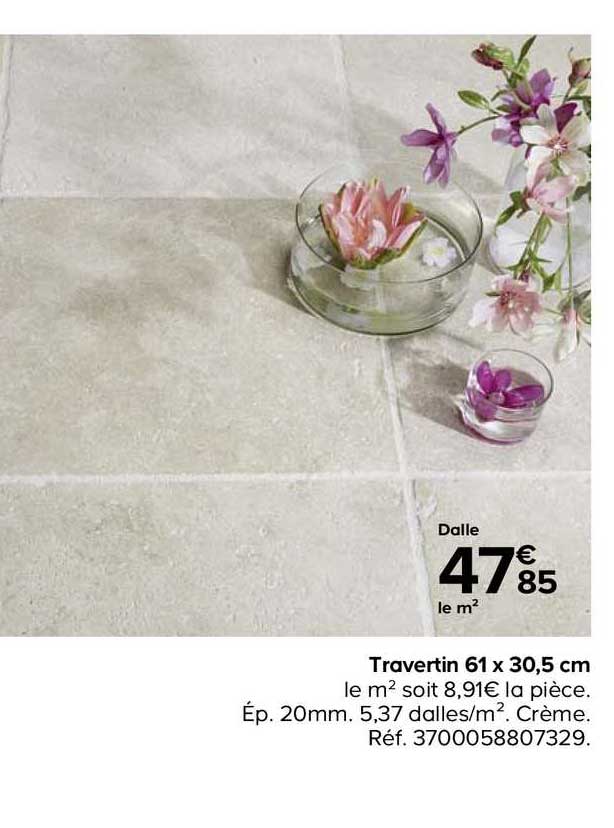 travertin 61 x 30,5 cm