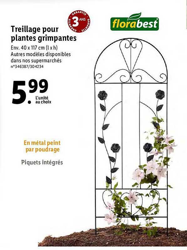 treillage pour plantes grimpantes florabest