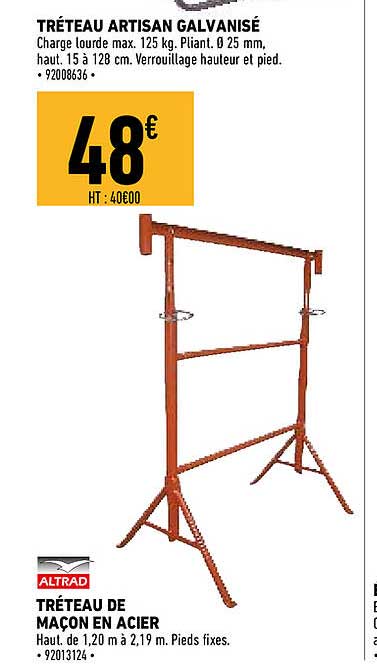 Tréteau De Maçon En Acier Altrad