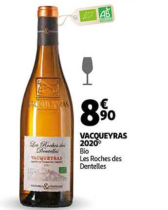 vacqueyras 2020 bio les roches des dentelles