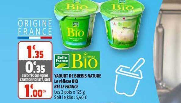 yaourt de brebis nature le réflexe bio belle france