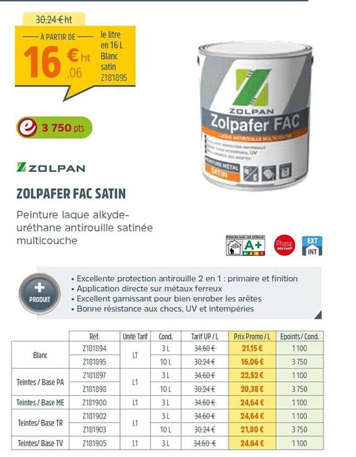 zollpafer fac satin zolpan